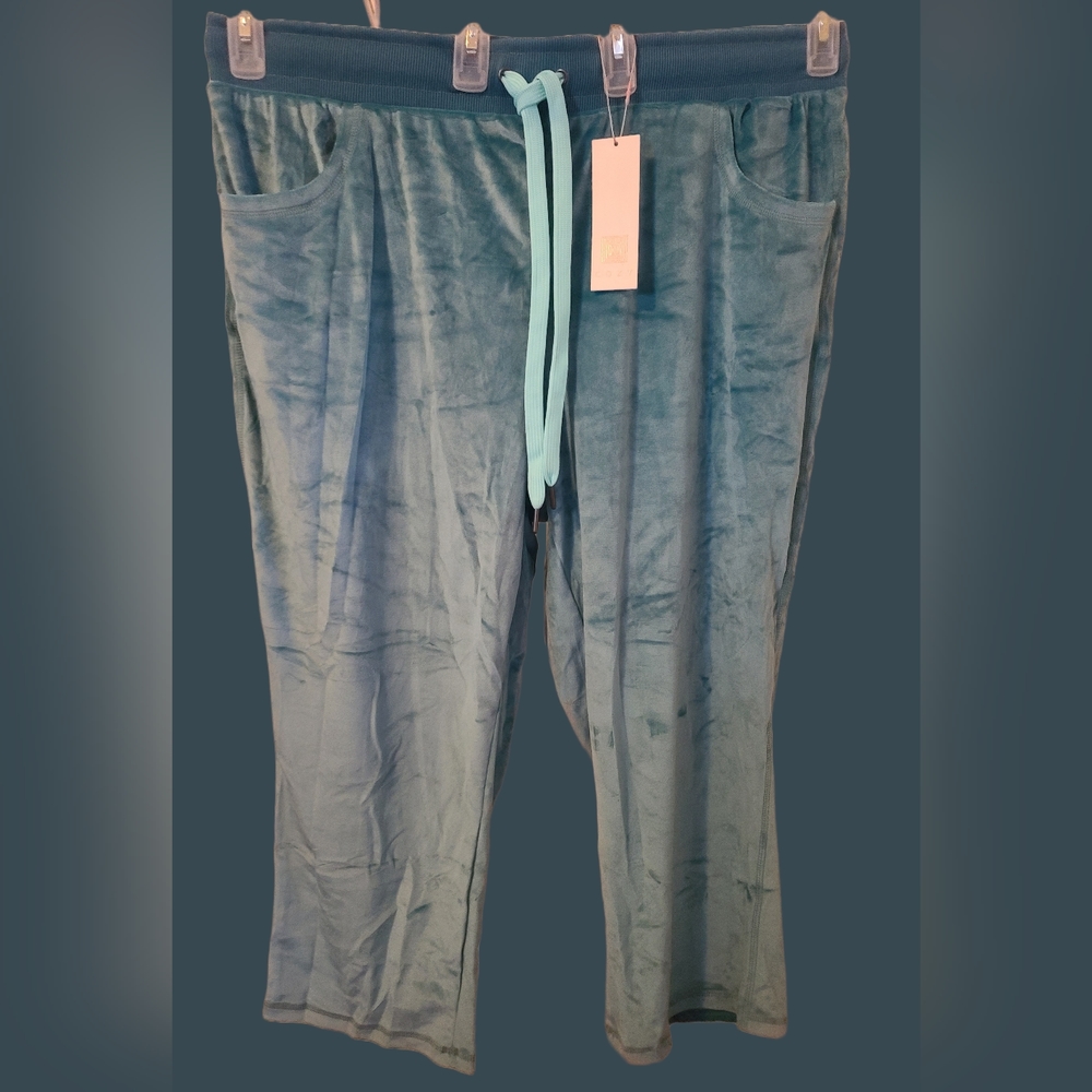 Crystal velour cropped pants